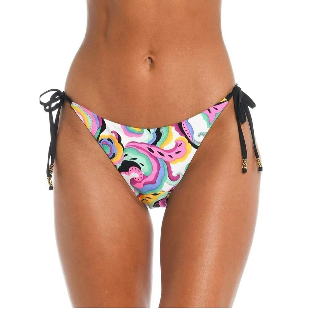 Sunshine 79 Bikini Bottom Women's Size 14 Loop Hipster Paisley Side Tie Swim NWT